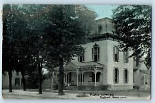 Eaton Ohio Postcard Public Library Exterior View Building 1909 Vintage Antique picture