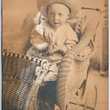 ID'd c1910s Platteville, WI Lester Brown's Boy RPPC Real Photo Maud Hubler A156 picture