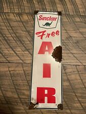 Antique style Barn Find Look Sinclair Dino Gas Station Oil Pump Sign Free Air picture