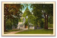 Charlottesville VA The Chapel University of Virginia C-31 Linen Postcard picture