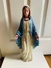 Rare Large Vintage Wood 19” Virgin Mary Religious Statue wood mother Of Jesus picture