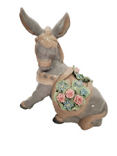 Dalia Handcrafted Ceramic Donkey with Double Sided Baskets of Flowers picture
