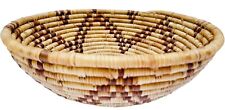 Vtg South African Handwoven Tightly Coiled Tribal Bowl Geometric Star Design 10