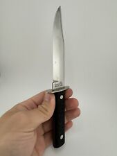 Imperial Prov Ri USA Fix Blade Knife Black Handle With Leather Sheath picture