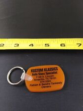 Vintage Kustom Klassics Auto Glass Keychain Key Ring Chain Style Hangtag *109-F picture
