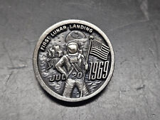 Vintage Pewter Apollo 11 First Lunar Landing July 20 1969 Commemorative Coin picture