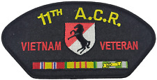 ARMY 11TH ACR ARMORED CAVALRY REGIMENT BLACKHORSE VIETNAM VET PATCH W/ RIBBONS picture