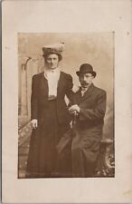 c1910s European RPPC Real Photo Postcard Wealthy Couple / Studio Portrait picture