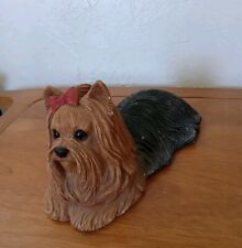 Vtg 80s Sandra Brue Dog Puppy Yorkshire Terrier Sandicast Figurine 8.5
