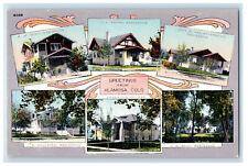 c1910 Multiview of Residences, Greetings from Alamosa Colorado CO Postcard picture