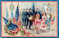 Tuck 158 Decoration Day USA Patriotic Liberty Girls Flag Band c1909 Postcard H17 picture