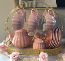English Porcelain Tea Set Pink Vintage Style China Teapot Wedding Gift for Her picture