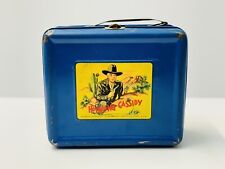 Original 1950 HOPALONG CASSIDY Divided Blue Metal Lunchbox No Thermos picture