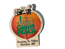 JAMES THE PEACH CRADBOARD PIN-BACK COLLECTIBLE. picture