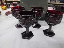 Vintage Avon Cape Cod Ruby Red Collection Water Goblets, (Set Of 4) 6 inch tall picture