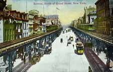 New York City - Bowery North @ Grand Street - Elevated Railroad c1910 Postcard picture