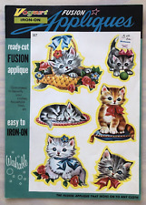 Vintage 1950s VOGART IRON-ON FUSION APPLIQUES for Fabric #327 Kittens Cats NOS picture