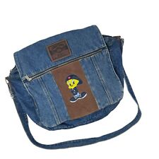 Vintage 1999 Looney Tunes Blues Tweety Bird Denim Messenger Crossbody Bag Rare picture
