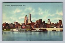 Cincinnati OH-Ohio, City Sky Line, Antique Vintage Souvenir Postcard picture