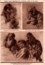 1915 A ROTOGRAVURE WWI POLISH JEWS 3 GENERATIONS RAIGROD SCHWORMSTADT SKETCH picture