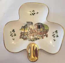 Carrigaline Pottery Shamrock Ashtray Cork Ireland Great Condition  Gold Trim picture