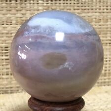 228g Natural Rare Pink Ocean Jasper Ball Crystal Quartz Sphere Healing ReikiGift picture