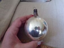 VTG early Hand Blown Silver Christmas Bulb Not Perfectly Round #2 picture
