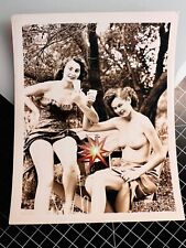 Vtg 50’s Girl Pretty Busty PIN UP Risque Nude Original B&W Girlie Photo #177 picture