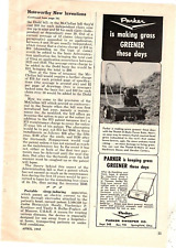 1965 Print Ad Parker is Making grass greener Thatch-o-Matic Power Rake Sweeper picture