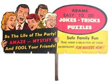 Magic Trick Sign Store Display for Rack Vintage Original Adams Puzzles 1957 NOS picture