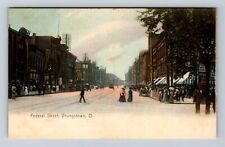 Youngstown OH-Ohio, Business District, Federal Street, Vintage Postcard picture
