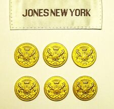 JONES NY REPLACEMENT BUTTONS 6 GOLD TONE METAL BUTTONS GOOD USED CONDITION picture