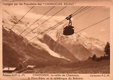 VINTAGE POSTCARD CABLE CAR RIDE UP MONT BLANC AT CHAMONIX FRANCE [ships at top] picture