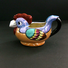 Vintage Japan Lusterware Rooster Creamer Hand Painted 3.5in tall picture