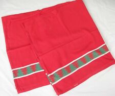 Christmas Tablecloth Red with Green Trees Border 48x47 tag Cotton Very Good picture