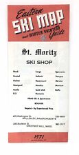 Vintage 1971 St. Moritz Ski Shop Eastern Ski Map and Winter Vacation Guide OOP picture