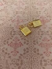 Lot of 2 Gold Tone  LV  lock  Zipper Pull Replacement Button lock 12--22mm   picture