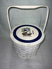 Vintage Wooden Basket With Lid And Handle “Summer Sailing” picture