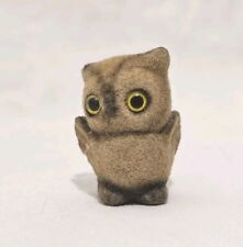 Vintage Josef Originals Flocked Fuzzy Brown Owl Figure  2 “ Tall Made In Japan picture