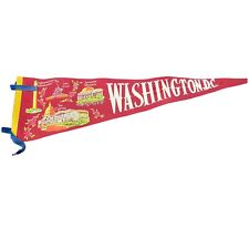 Vintage 1960's Washington DC Souvenir Pennant Felt Banner Flag 26-1/2