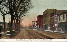 Postcard IL Rockford -  South Main Looking North in South Rockford picture