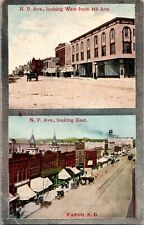 Views of Fargo ND, Northern Pacific Ave c1911 Vintage Postcard N67 picture
