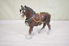Vintage Justen Blue Ribbon Toy Clydesdale Horse With Tackle Molded Plastic picture