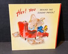 VTG 1945 Hallmark Father’s Day Card Dad Sitting in Chair Reading Newspaper picture