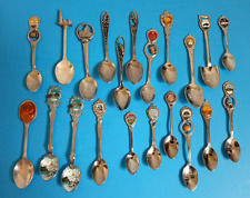(21) Vintage United States Travel Souvenir Collector Spoons Flatware Lot of 21 picture