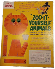 Vtg Kelloggs Sugar Smacks Quick Draw McGraw Zoo It Cat Cereal Box Hanna Barbera picture