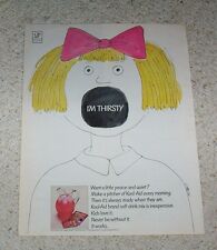 1971 ad page - KOOL-AID drink SHEIN art cute girl mouth artwork VINTAGE print AD picture