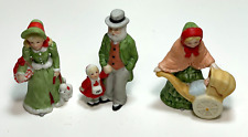 Set of 3 Vintage 1986 Lefton Christmas Colonial Village Figurines #05827 picture