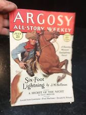 Argosy All Story Weekly  July 21 1928 Six Foot Lightning  pulp fiction book mag picture