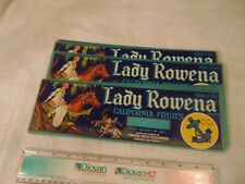 Wholesale Lot 100 OLD VINTAGE LADY ROWENA FRUIT CRATE LABELS,IVANHOE,CALIFORNIA picture